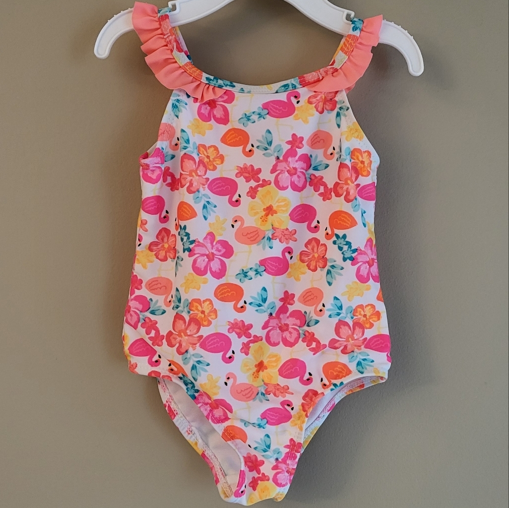 Bright floral one piece swimsuit